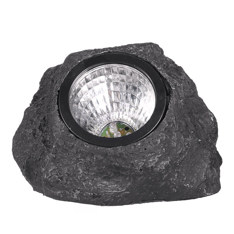 Modern Art Deco Solar Waterproof Resin Plastic Simulated Stone LED Landscape Lighting Outdoor Light For Garden