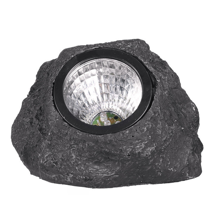 Modern Art Deco Solar Waterproof Resin Plastic Simulated Stone LED Landscape Lighting Outdoor Light For Garden