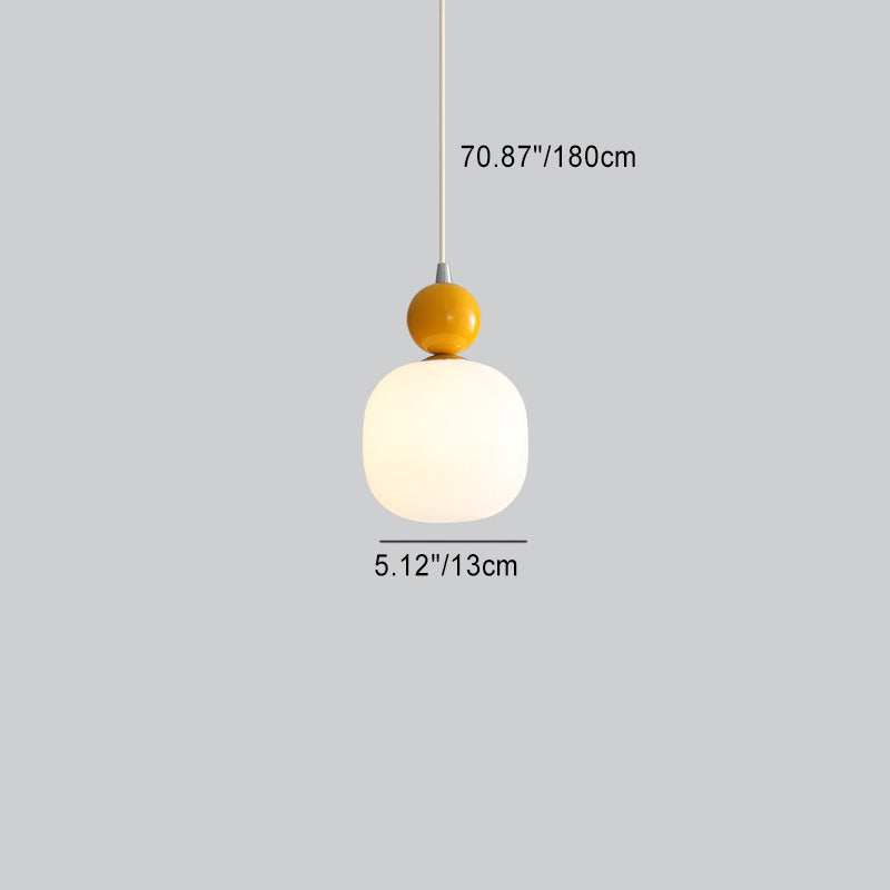 Zeitgenössische nordische Harz PE Ball Zylinder 1-Licht Pendelleuchte für Bett 