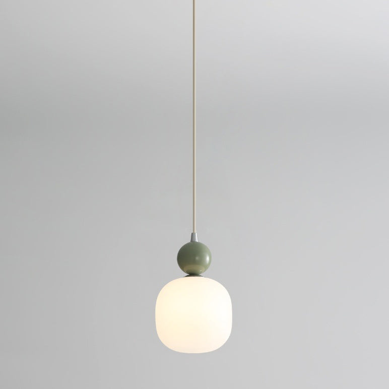 Zeitgenössische nordische Harz PE Ball Zylinder 1-Licht Pendelleuchte für Bett 