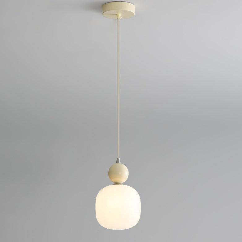 Zeitgenössische nordische Harz PE Ball Zylinder 1-Licht Pendelleuchte für Bett 