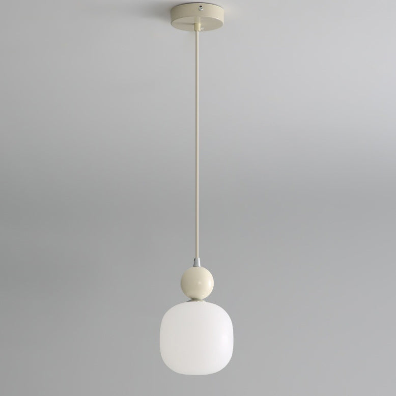 Zeitgenössische nordische Harz PE Ball Zylinder 1-Licht Pendelleuchte für Bett 