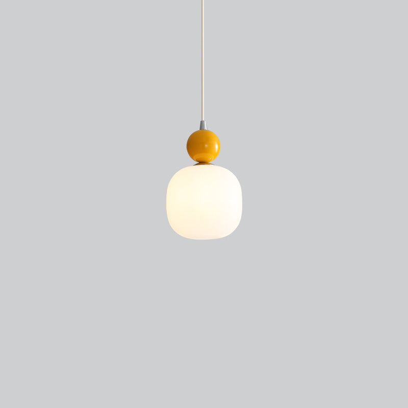 Zeitgenössische nordische Harz PE Ball Zylinder 1-Licht Pendelleuchte für Bett 
