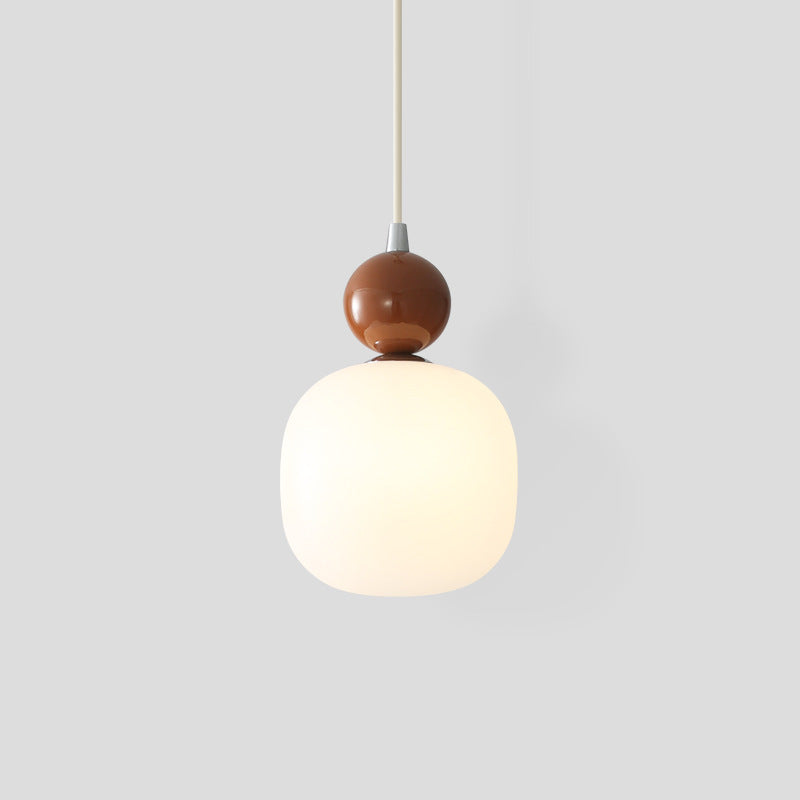 Zeitgenössische nordische Harz PE Ball Zylinder 1-Licht Pendelleuchte für Bett 