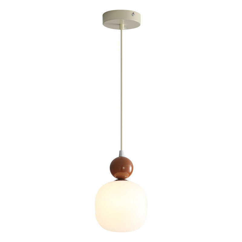 Zeitgenössische nordische Harz PE Ball Zylinder 1-Licht Pendelleuchte für Bett 