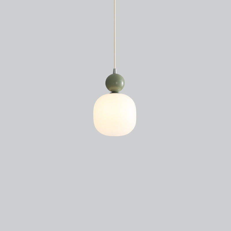 Zeitgenössische nordische Harz PE Ball Zylinder 1-Licht Pendelleuchte für Bett 