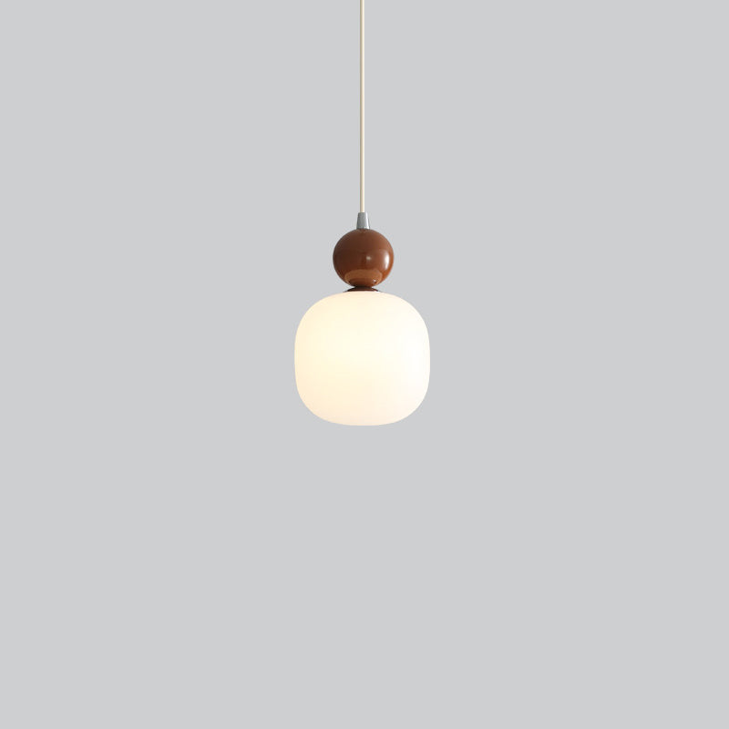 Zeitgenössische nordische Harz PE Ball Zylinder 1-Licht Pendelleuchte für Bett 