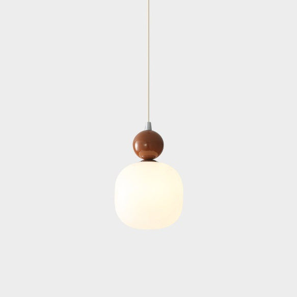 Zeitgenössische nordische Harz PE Ball Zylinder 1-Licht Pendelleuchte für Bett 