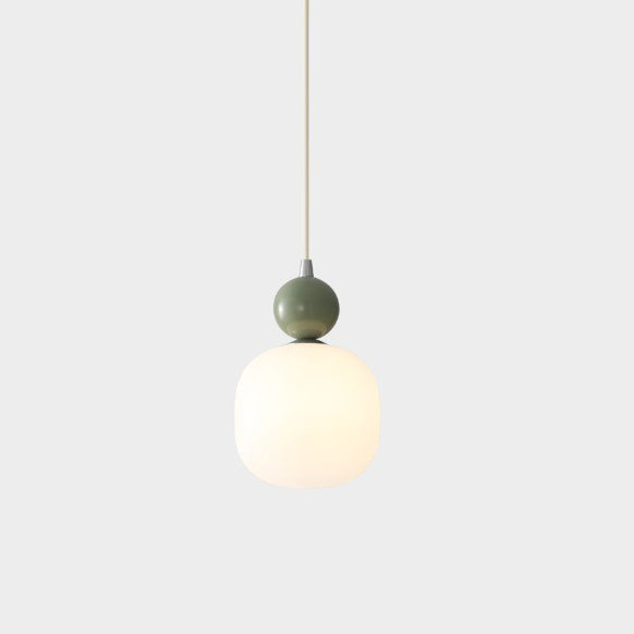 Zeitgenössische nordische Harz PE Ball Zylinder 1-Licht Pendelleuchte für Bett 