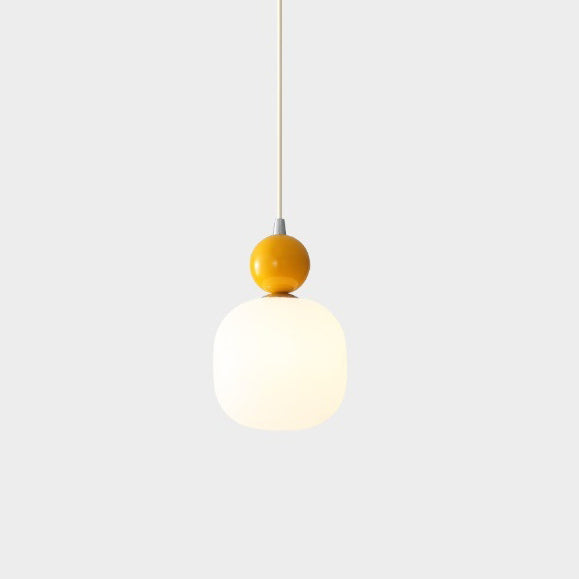 Zeitgenössische nordische Harz PE Ball Zylinder 1-Licht Pendelleuchte für Bett 