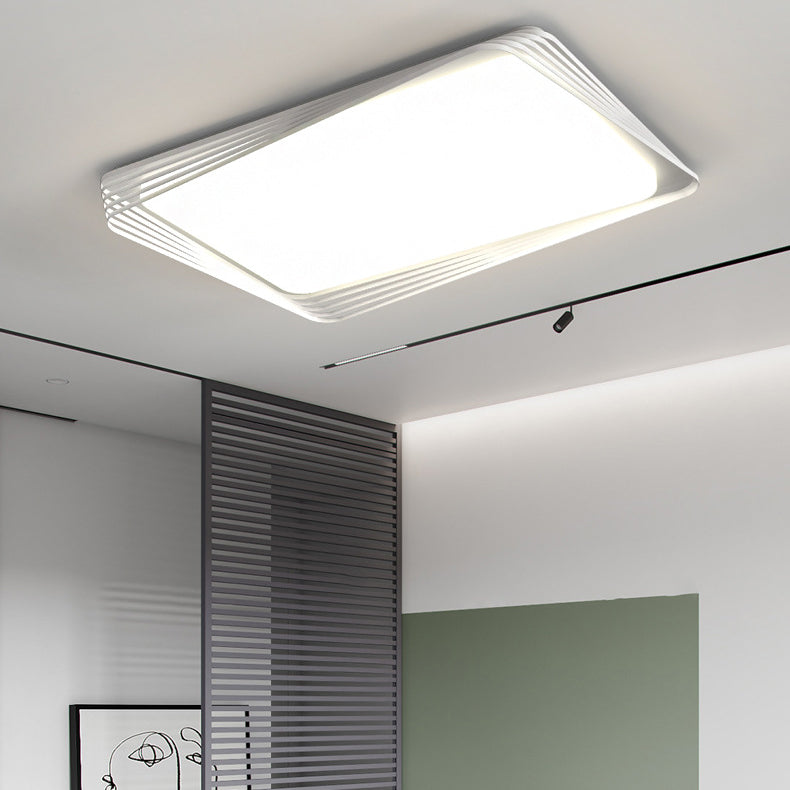Zeitgenössische nordische Eisen Acryl rechteckige quadratische runde Streifen LED Unterputz Deckenleuchte für Wohnzimmer 