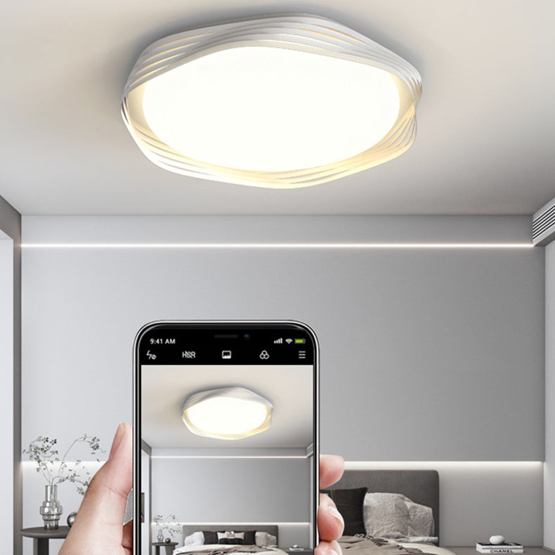 Zeitgenössische nordische Eisen Acryl rechteckige quadratische runde Streifen LED Unterputz Deckenleuchte für Wohnzimmer 