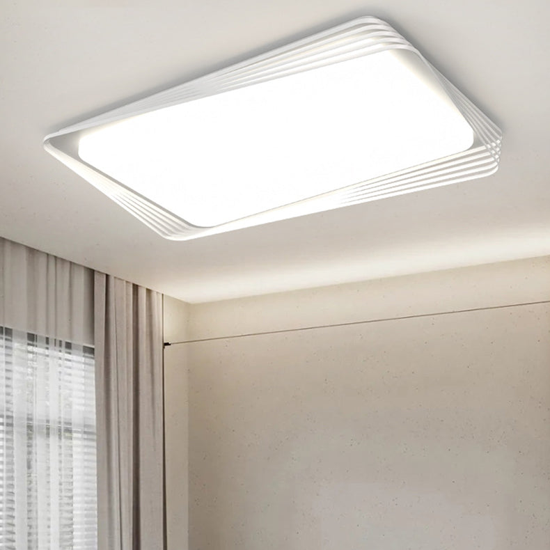 Zeitgenössische nordische Eisen Acryl rechteckige quadratische runde Streifen LED Unterputz Deckenleuchte für Wohnzimmer 
