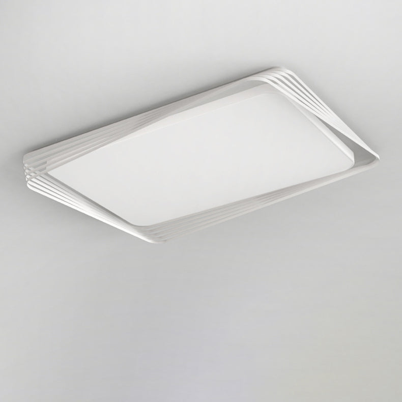 Zeitgenössische nordische Eisen Acryl rechteckige quadratische runde Streifen LED Unterputz Deckenleuchte für Wohnzimmer 