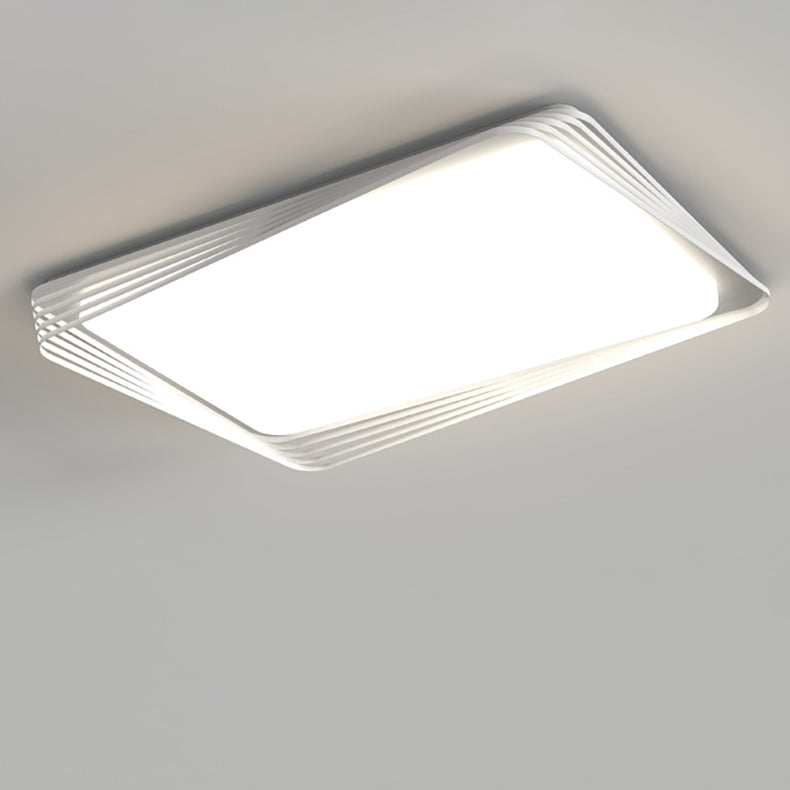 Zeitgenössische nordische Eisen Acryl rechteckige quadratische runde Streifen LED Unterputz Deckenleuchte für Wohnzimmer 