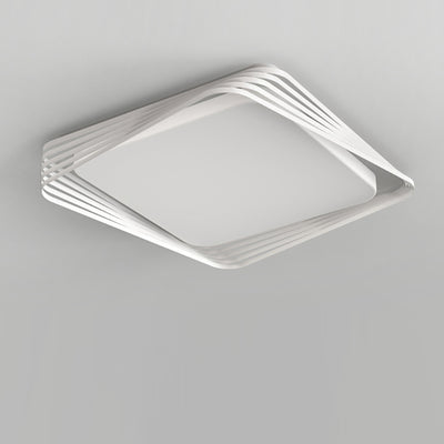 Zeitgenössische nordische Eisen Acryl rechteckige quadratische runde Streifen LED Unterputz Deckenleuchte für Wohnzimmer 