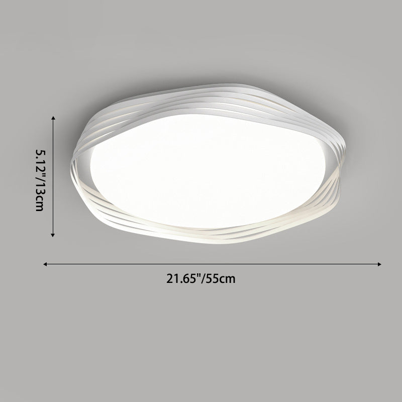 Zeitgenössische nordische Eisen Acryl rechteckige quadratische runde Streifen LED Unterputz Deckenleuchte für Wohnzimmer 