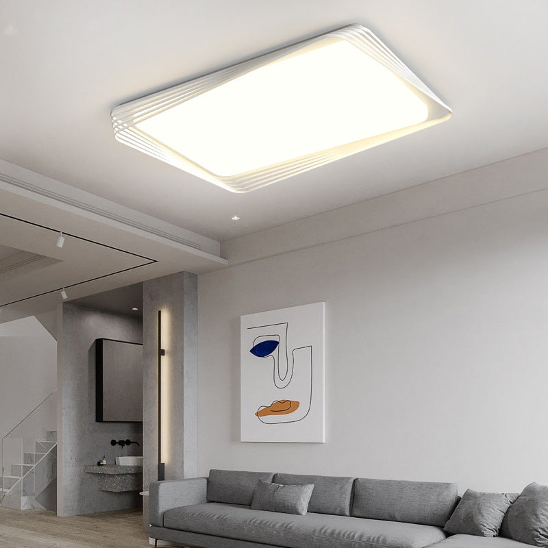 Zeitgenössische nordische Eisen Acryl rechteckige quadratische runde Streifen LED Unterputz Deckenleuchte für Wohnzimmer 