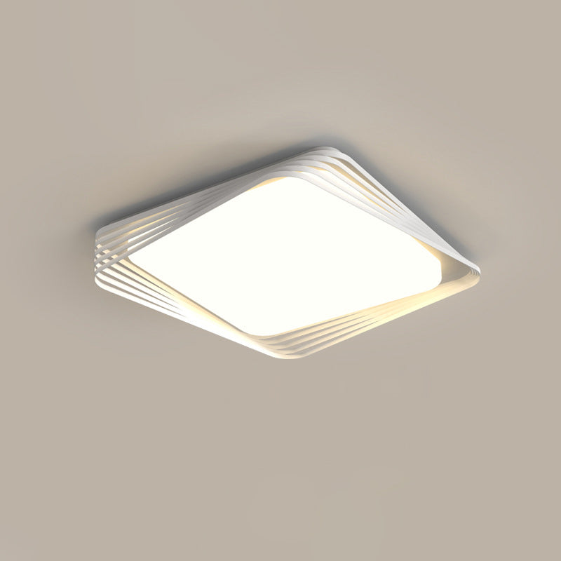 Zeitgenössische nordische Eisen Acryl rechteckige quadratische runde Streifen LED Unterputz Deckenleuchte für Wohnzimmer 