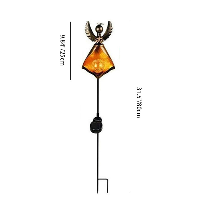 Éclairage paysager à LED en forme de goutte de lune flamme en fer solaire étanche traditionnel européen pour jardin 