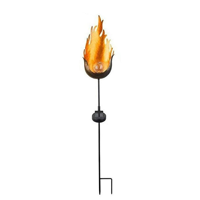 Éclairage paysager à LED en forme de goutte de lune flamme en fer solaire étanche traditionnel européen pour jardin 