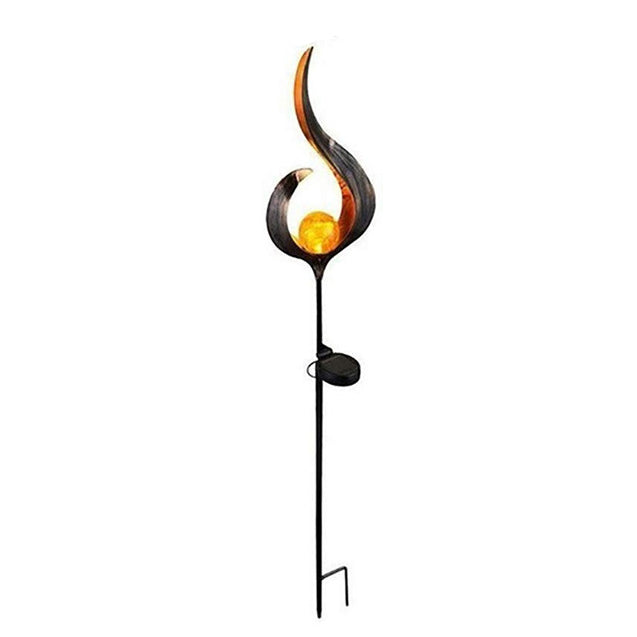 Éclairage paysager à LED en forme de goutte de lune flamme en fer solaire étanche traditionnel européen pour jardin 