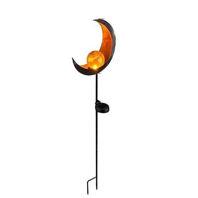 Éclairage paysager à LED en forme de goutte de lune flamme en fer solaire étanche traditionnel européen pour jardin 