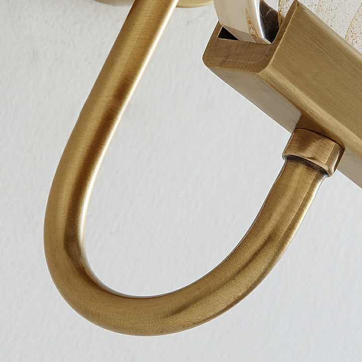 Lámpara de Aplique de Pared LED Elíptica Cuadrada de Vidrio y Cobre de Estilo Moderno de Mitad de Siglo para Pasillo 
