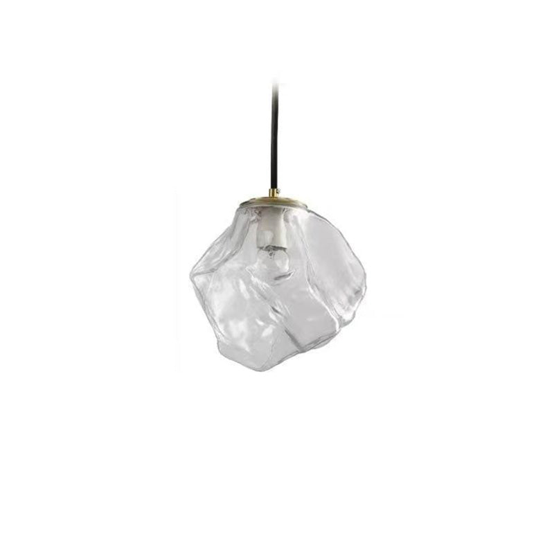 Moderne minimalistische Metall Glas Eiswürfel 1-Licht Pendelleuchte für Nachttisch 