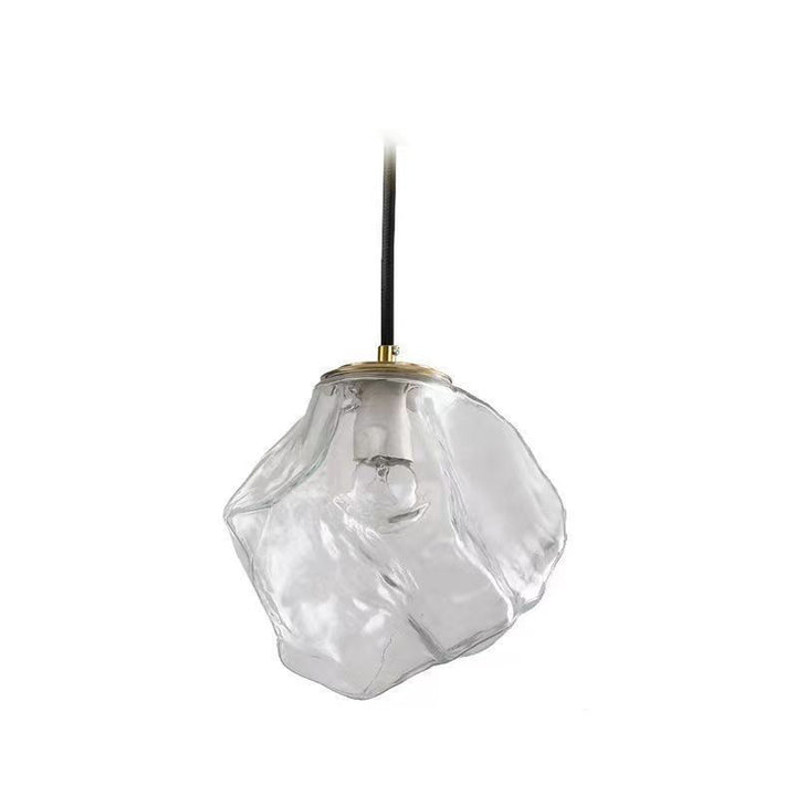 Moderne minimalistische Metall Glas Eiswürfel 1-Licht Pendelleuchte für Nachttisch 