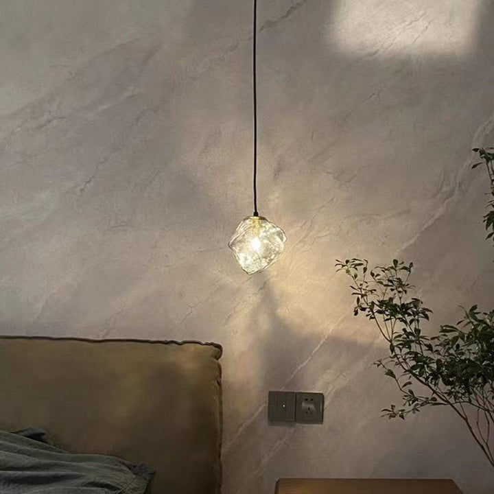 Moderne minimalistische Metall Glas Eiswürfel 1-Licht Pendelleuchte für Nachttisch 