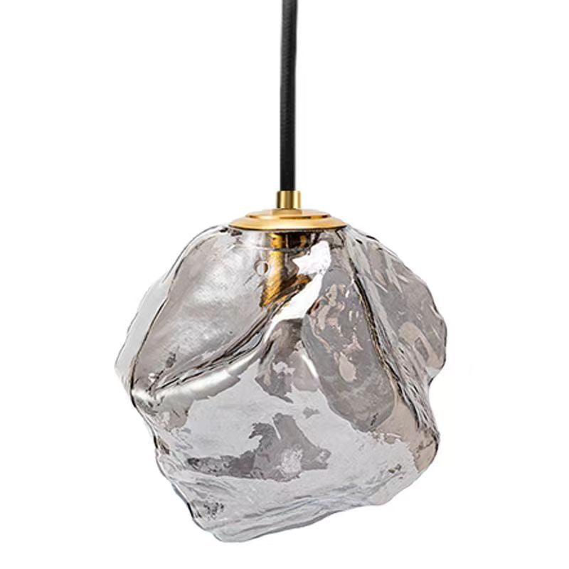 Moderne minimalistische Metall Glas Eiswürfel 1-Licht Pendelleuchte für Nachttisch 