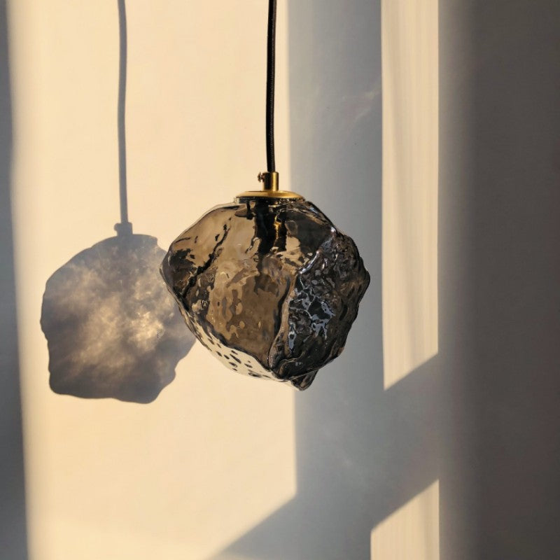 Moderne minimalistische Metall Glas Eiswürfel 1-Licht Pendelleuchte für Nachttisch 