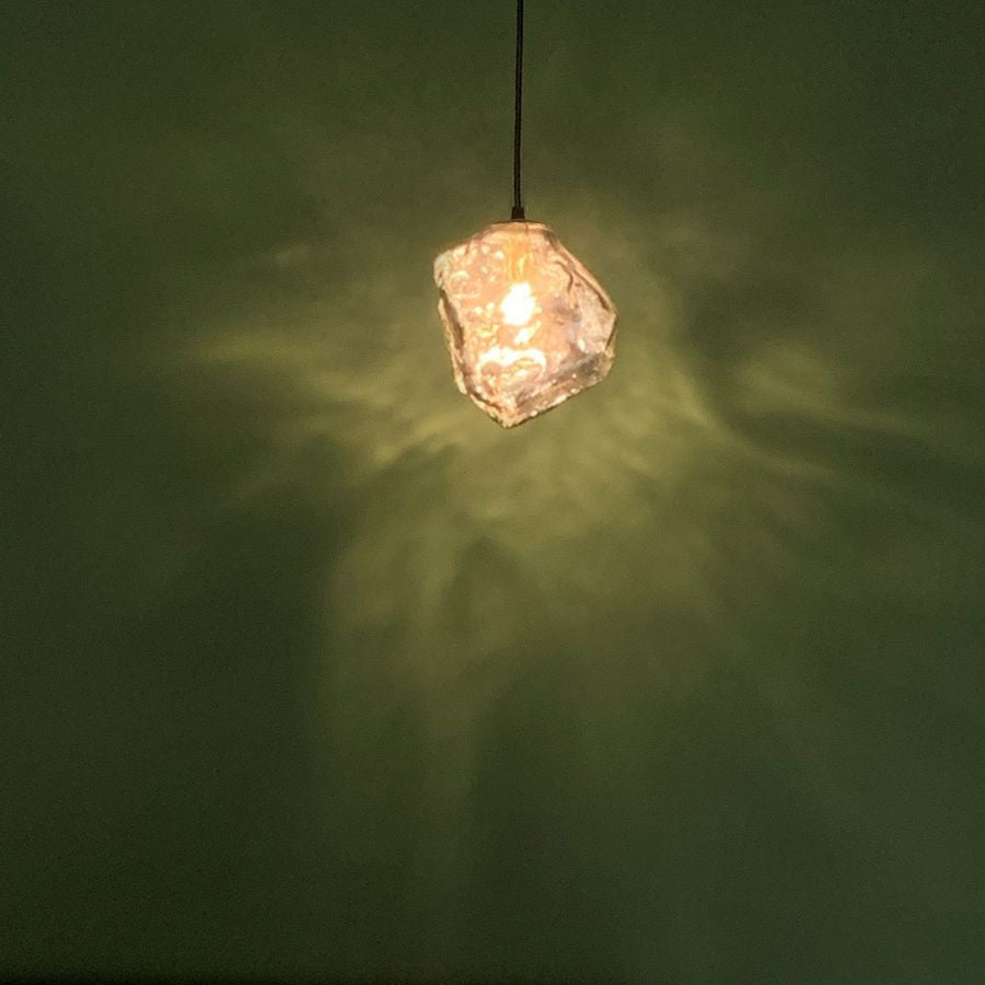 Moderne minimalistische Metall Glas Eiswürfel 1-Licht Pendelleuchte für Nachttisch 