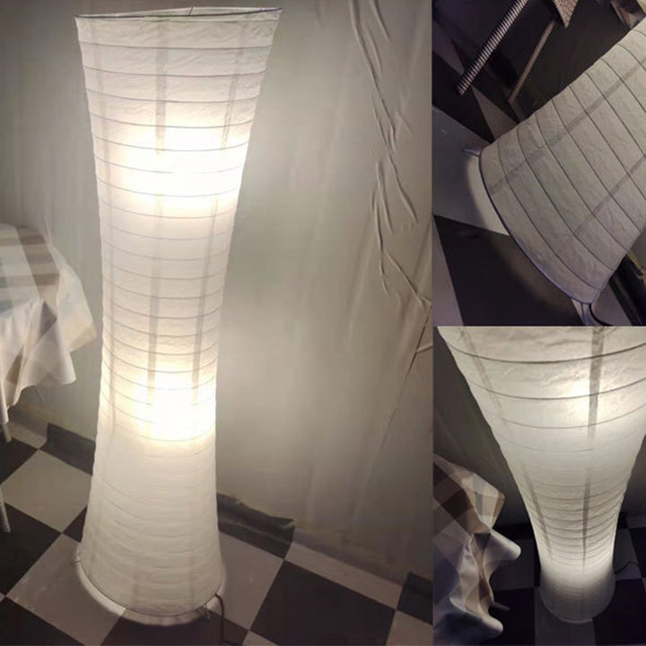 Lámpara de pie contemporánea nórdica de papel con columna cúbica de 2 luces para dormitorio 