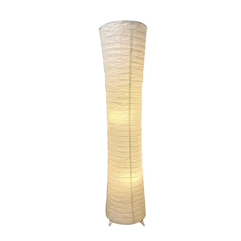 Lámpara de pie contemporánea nórdica de papel con columna cúbica de 2 luces para dormitorio 