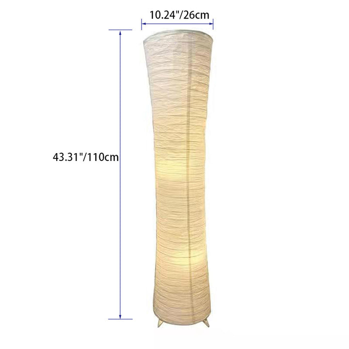 Lámpara de pie contemporánea nórdica de papel con columna cúbica de 2 luces para dormitorio 