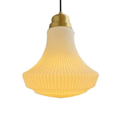 Traditionelle französische Pendelleuchte mit 1 Licht aus Messing und Glas, Glockenstreifen, für Esszimmer 