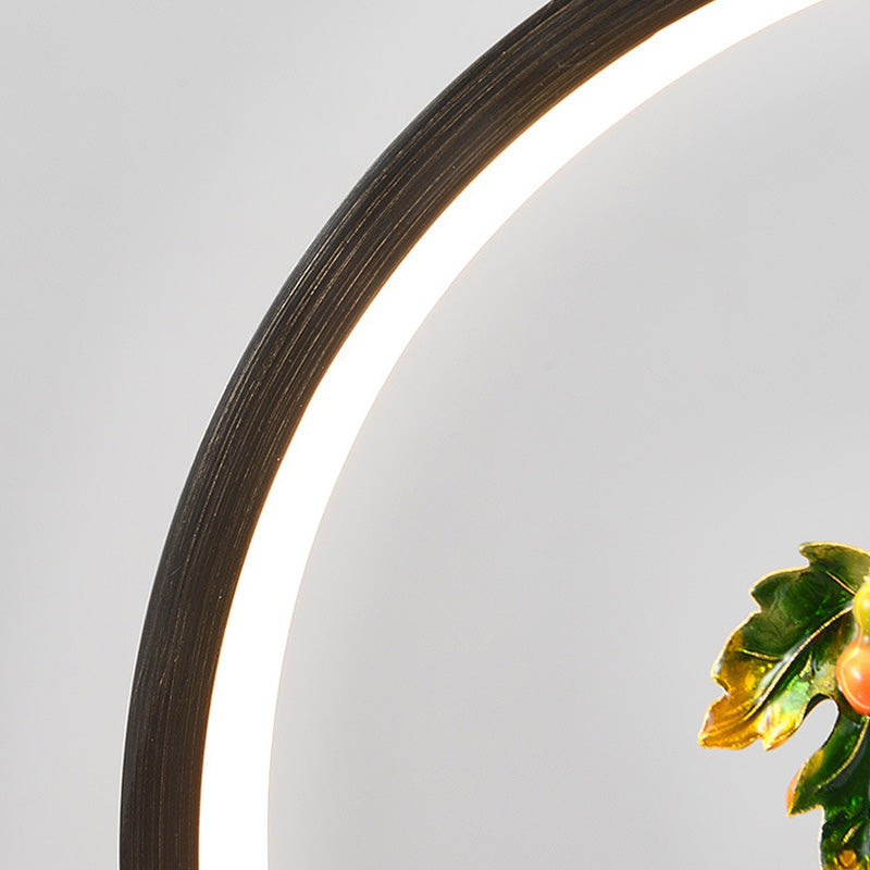 Lustre à LED en forme de gourde en alliage de zinc, cuivre, marbre et traditionnel chinois rond elliptique pour salle à manger 