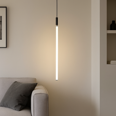 Modern Minimalist Aluminum Acrylic Strip LED Pendant Light For Bedside