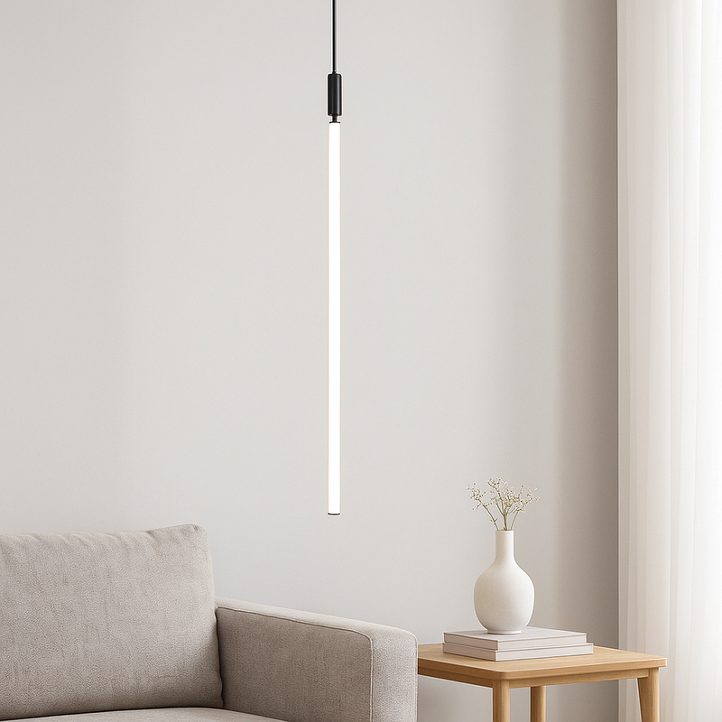 Modern Minimalist Aluminum Acrylic Strip LED Pendant Light For Bedside