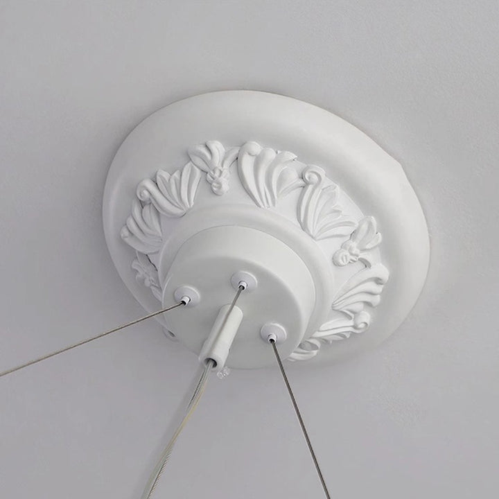 Traditionelle französische runde geschnitzte LED-Kronleuchter aus Kunstharzglas für Esszimmer 