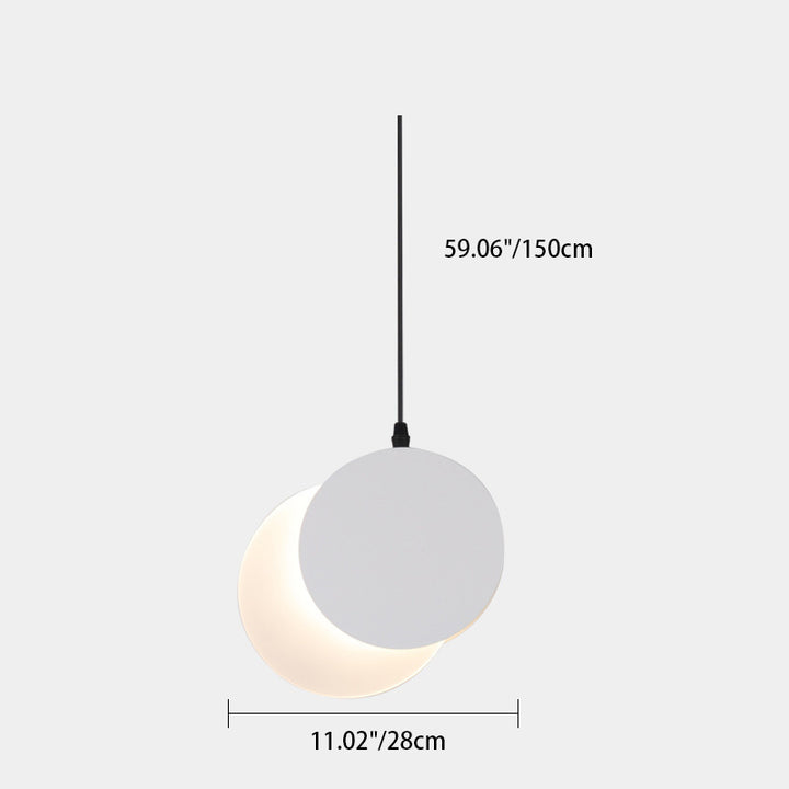 Moderne minimalistische Eisen Acryl Runde überlagern drehbare LED Pendelleuchte für Nachttisch 