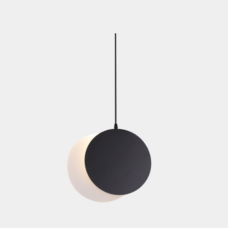 Moderne minimalistische Eisen Acryl Runde überlagern drehbare LED Pendelleuchte für Nachttisch 
