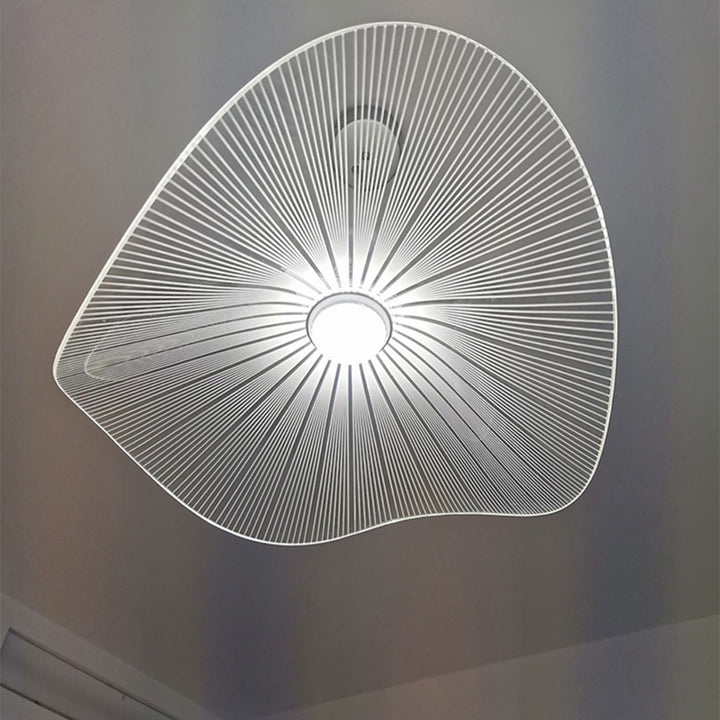 Lustre suspendu LED en feuille de lotus en aluminium acrylique nordique contemporain pour chambre à coucher 