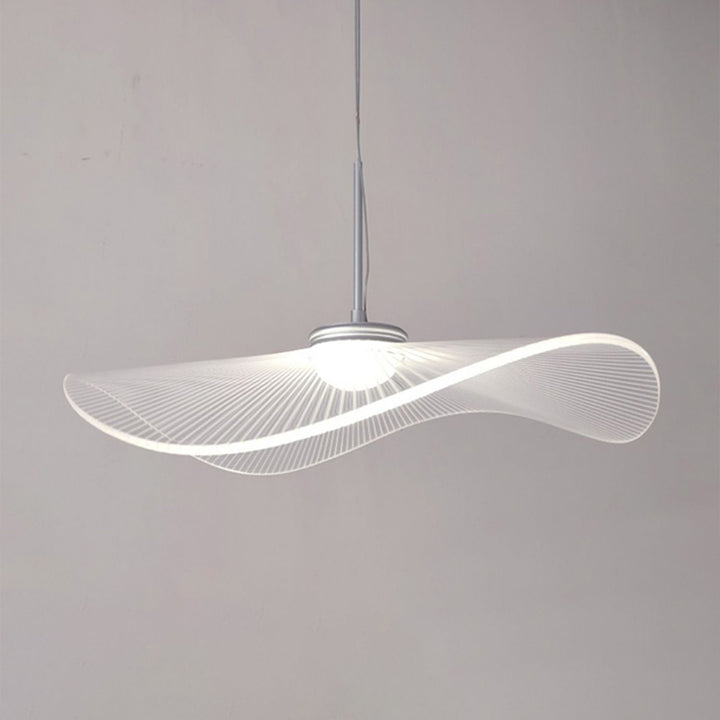 Lustre suspendu LED en feuille de lotus en aluminium acrylique nordique contemporain pour chambre à coucher 