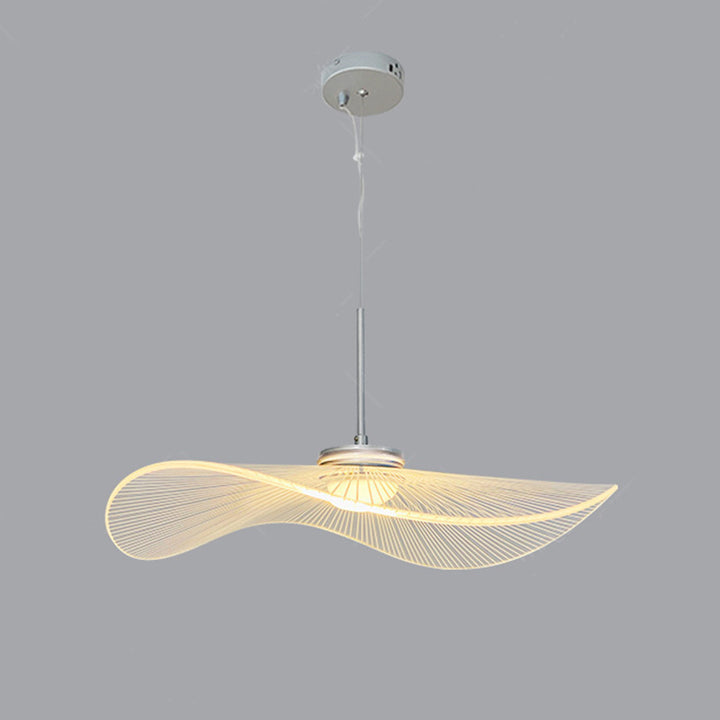 Lustre suspendu LED en feuille de lotus en aluminium acrylique nordique contemporain pour chambre à coucher 