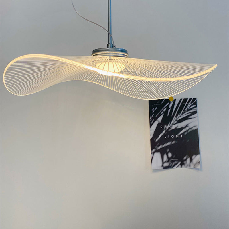 Lustre suspendu LED en feuille de lotus en aluminium acrylique nordique contemporain pour chambre à coucher 