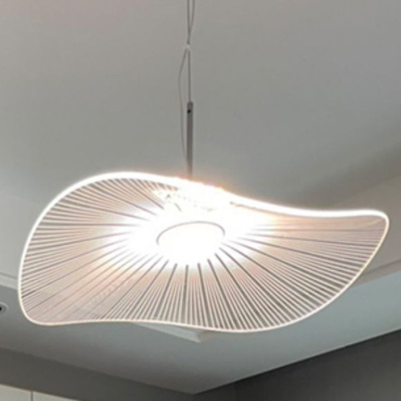 Lustre suspendu LED en feuille de lotus en aluminium acrylique nordique contemporain pour chambre à coucher 