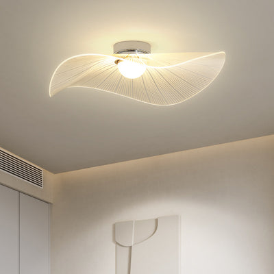 ضوء سقف LED شبه مثبت بتصميم قبعة أوراق اللوتس من الألومنيوم والأكريليك العصري للنوم 